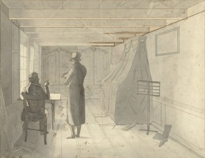 Interno con due uomini tra cui un disegnatore da Christiaan Andriessen