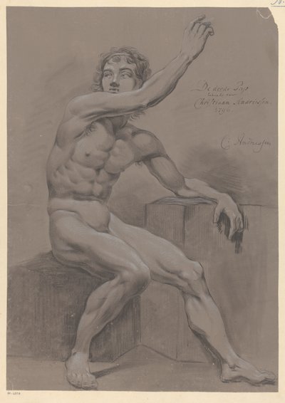 Nudo maschile seduto, visto di lato (3° premio 1796) da Christiaan Andriessen