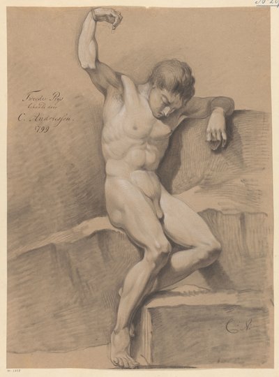 Nudo maschile seduto, visto di fronte (2° premio 1799) da Christiaan Andriessen