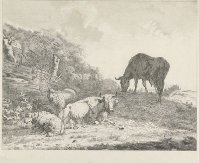 Paesaggio con bestiame da Christiaan Godfried Schutze van Houten