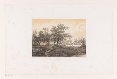 Paesaggio con alberi e mulino ad acqua da Christiaan Immerzeel