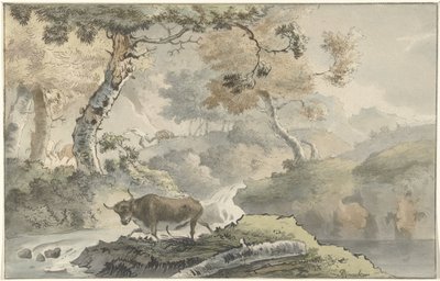 Paesaggio boschivo con toro da Christiaan Josi