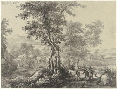 Paesaggio boscoso con viaggiatori da Christiaan Josi
