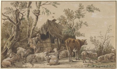 Pastore presso la stalla da Christiaan Josi