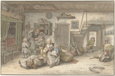 Interno con famiglia di contadini da Christiaan Josi