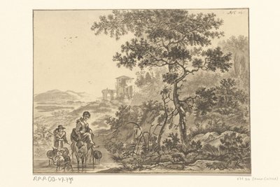 Paesaggio italianizzante con pastore da Christiaan Josi