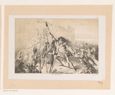 Claudio Civile assalta il campo militare romano Vetera da Christiaan Lodewijk van Kesteren