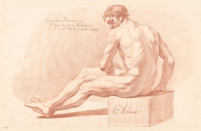 Nudo maschile seduto, visto di lato (3° premio 1778) da Christiaan Welmeer