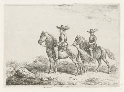 Due cavalieri in ricognizione da Christiaan Wilhelmus Moorrees