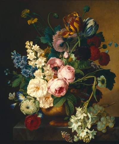 Bouquet di fiori su un tavolo di marmo da Christiaan van Pol