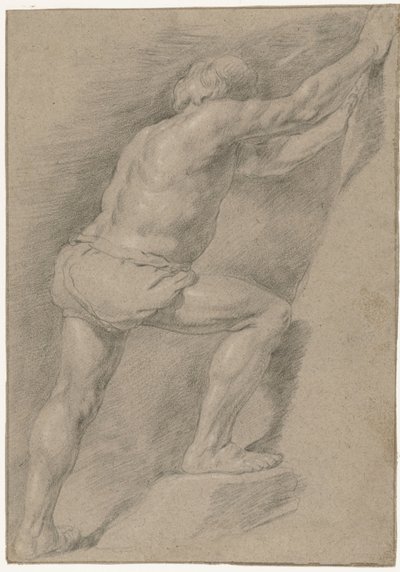 Studio di un uomo nudo con gamba sollevata da Christiaen Gillisz. van Couwenberg (attributed to)
