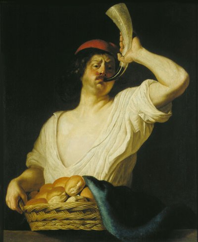 Un Fornaio che Suona il Corno, 1650 da Christiaen van Couwenbergh