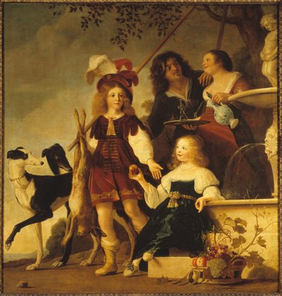 Ritratto di famiglia allegorico, 1642 da Christiaen van Couwenbergh