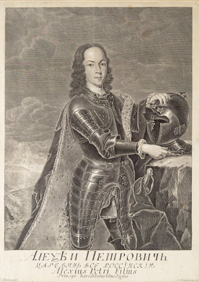 Ritratto dello zarevic Aleksej Petrovič di Russia 1690-1718, c. 1740 da Christian Albrecht Wortmann