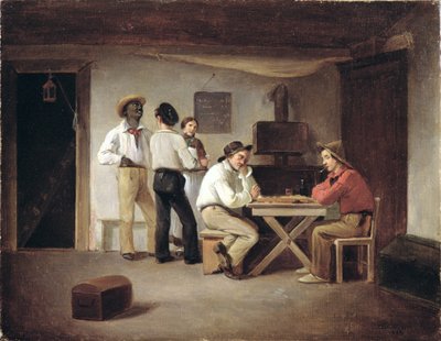 Marinai che giocano a un gioco da tavolo in una taverna da Christian Andreas Schleisner