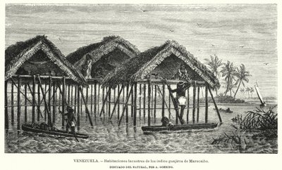 Abitazioni lacustri degli indiani Wayuu (Guajiro), Maracaibo, Venezuela da Christian Anton Goering