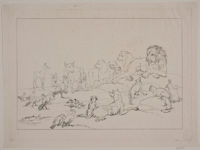 Assemblea degli animali. Illustrazione per "Reinike Fuchs" da Christian David Gebauer