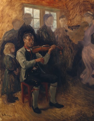 Un violinista di Numedal (studio) da Christian Eriksen Skredsvig