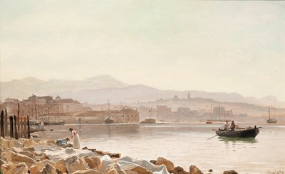 Asciugatura dei lenzuoli sulla riva prima di Spalato, Croazia da Christian Frederick Emil Eckardt