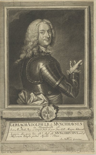 Ritratto di Gerlach Adolph von Münchhausen, 1738 da Christian Friedrich Fritzsch