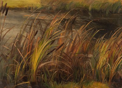 Tedesco: Schilf am herbstlichen Bachufer Canna al ruscello autunnale da Christian Friedrich Gille