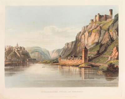 St. Goarshausen, St. Goar e Rheinfels. Da: Un tour pittoresco lungo il Reno da Christian Georg Schütz the Younger