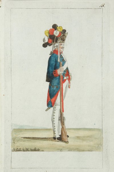 Granatiere del reggimento Preobrazhensky da Christian Gottfried Heinrich Geissler