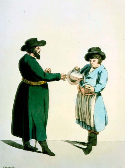 Venditore di kvass, 1799 da Christian Gottfried Heinrich Geissler