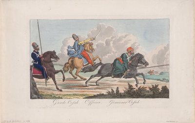 Cosacco della Guardia della Vita, Ufficiale e Cosacco da Christian Gottfried Heinrich Geissler