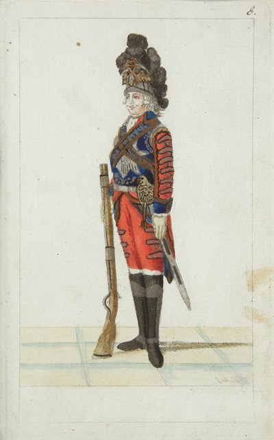Ufficiale del Reggimento di Cavalleria delle Guardie della Vita, 1793 da Christian Gottfried Heinrich Geissler