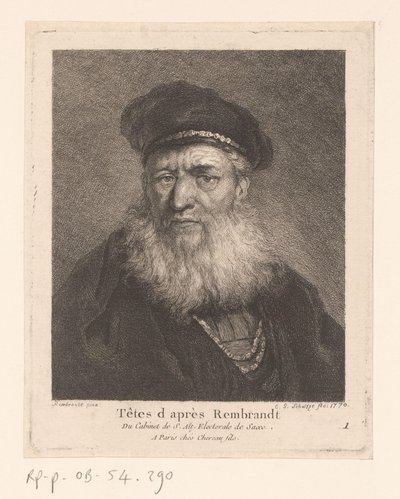 Vecchio con berretto e barba da Christian Gottfried Schultze
