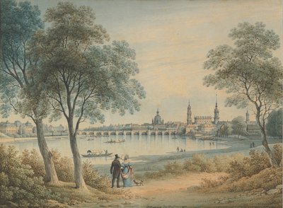 Veduta di Dresda da ovest, 1833 da Christian Gottlob Hammer
