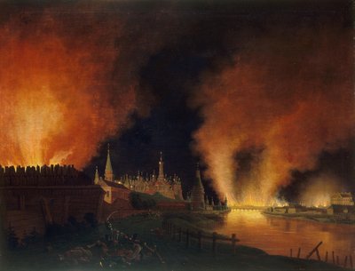 Incendio di Mosca il 15 settembre 1812 I francesi a Mosca, 1812-1817 da Christian Johann Oldendorp