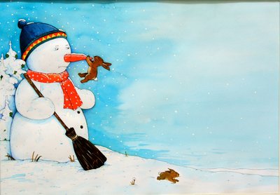 Pupazzo di neve con coniglietto, 2012 da Christian Kaempf