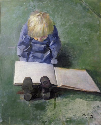 Il piccolo Ebbe che legge da Christian Krohg