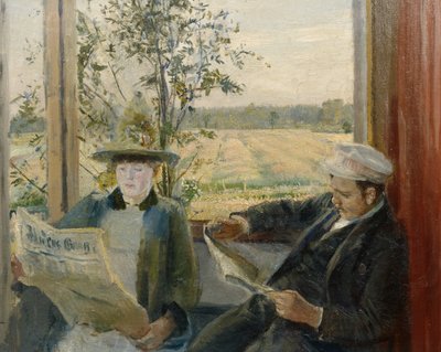 Oda che legge il giornale Verdens Gang da Christian Krohg