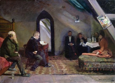 Lettura nello studio da Christian Krohg