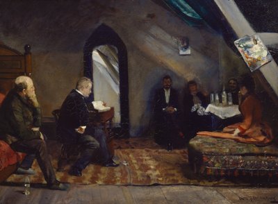 Lettura nello studio da Christian Krohg