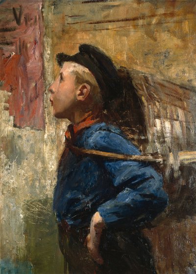 Ragazzo fattorino che fischia da Christian Krohg