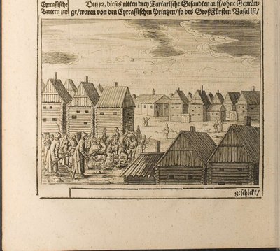 Mosca Illustrazione da Viaggi al Gran Duca di Moscovia e al Re di Persia di Adam Olearius da Christian Lorenzen Rothgiesser