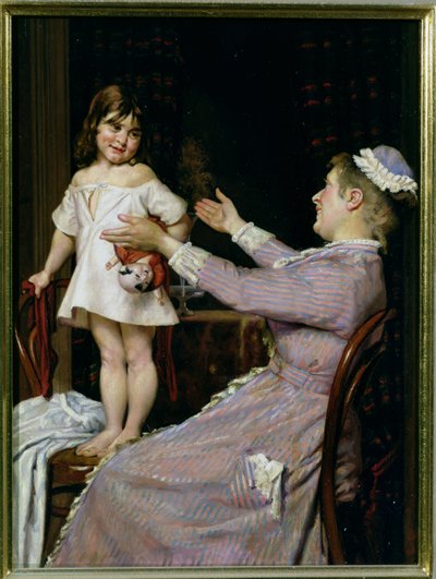 Bambina con una bambola e la sua tata, 1896 da Christian Pram Henningsen