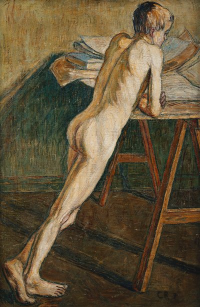 Ragazzo nudo in piedi da Christian Rohlfs