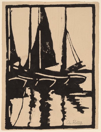 Barche a vela nel porto, 1905-1910 da Christian Rohlfs