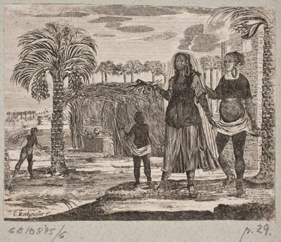 Indigeni davanti a una capanna di palme da Christian Rothgiesser
