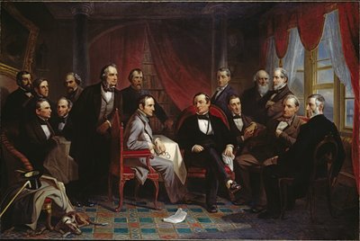Washington Irving e i suoi amici letterati a Sunnyside da Christian Schussele