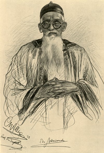 Uomo cinese con occhiali, 1898 da Christian Wilhelm Allers