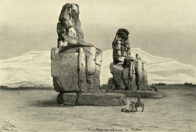 Colossi di Memnone a Tebe, Egitto da Christian Wilhelm Allers