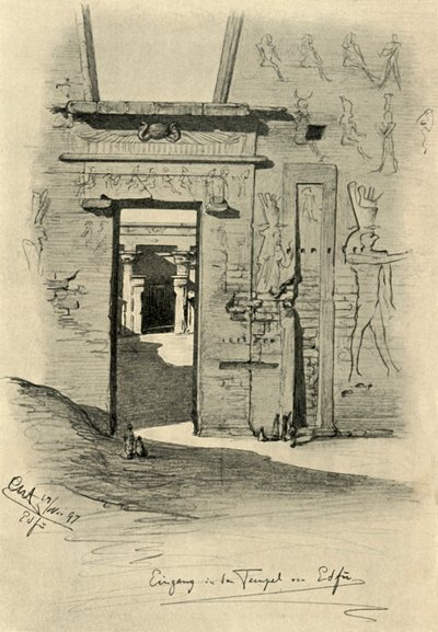 Ingresso al Tempio di Edfu, Egitto, 1898 da Christian Wilhelm Allers