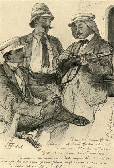 Europei a bordo della nave, 1898 da Christian Wilhelm Allers