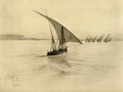 Feluche sul Nilo, Il Cairo, Egitto da Christian Wilhelm Allers
